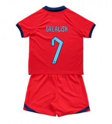 Anglia Jack Grealish #7 Koszulka Wyjazdowych Dziecięca MŚ 2022 Krótki Rękaw (+ Krótkie spodenki)